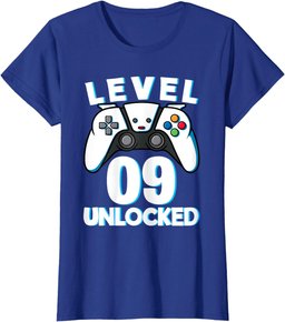 Level 9 Unlocked 9th Birthday Gaming Gamer Boys T-Shirt