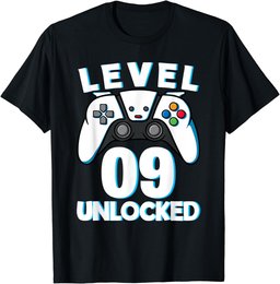Level 9 Unlocked 9th Birthday Gaming Gamer Boys T-Shirt