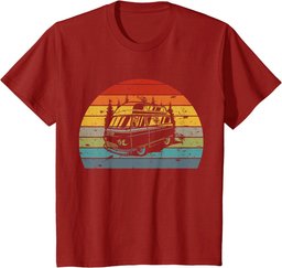 Campervan Woman Campervan Campsite Born Vintage Retro T-Shirt