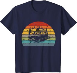 Campervan Woman Campervan Campsite Born Vintage Retro T-Shirt