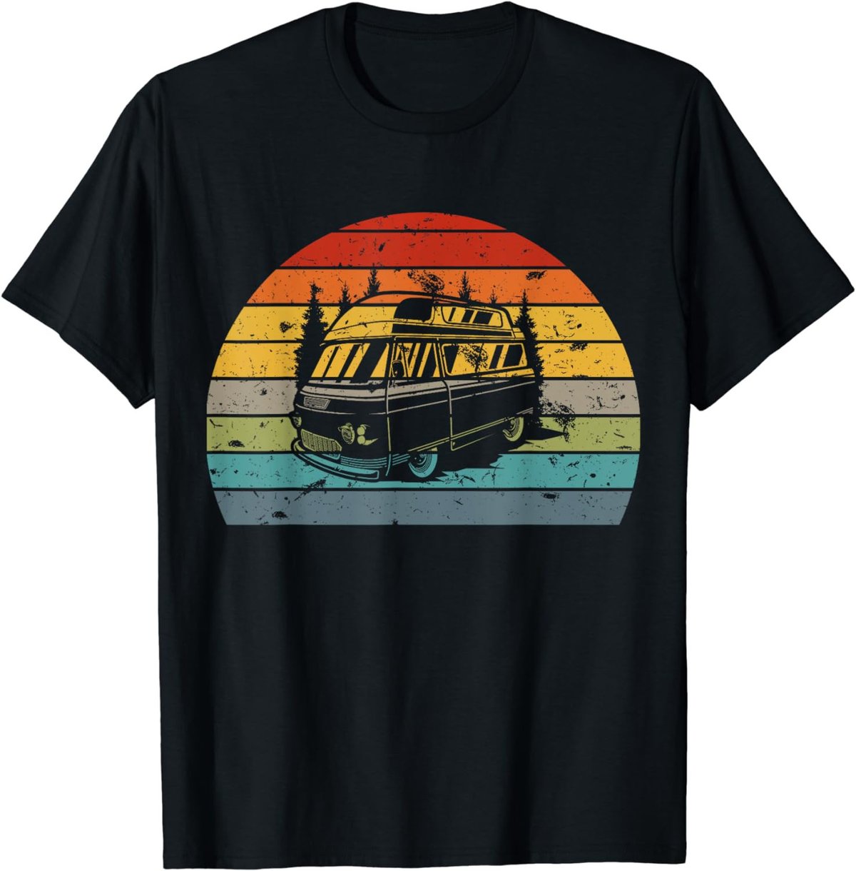Campervan Woman Campervan Campsite Born Vintage Retro T-Shirt