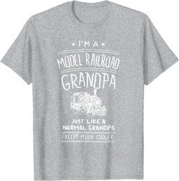 Mens Model Railroad Grandpa Train Shirt Father's Day Gift T-Shirt