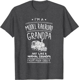 Mens Model Railroad Grandpa Train Shirt Father's Day Gift T-Shirt
