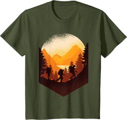 Hiking Mountaineering Forest Retro Vintage T-Shirt
