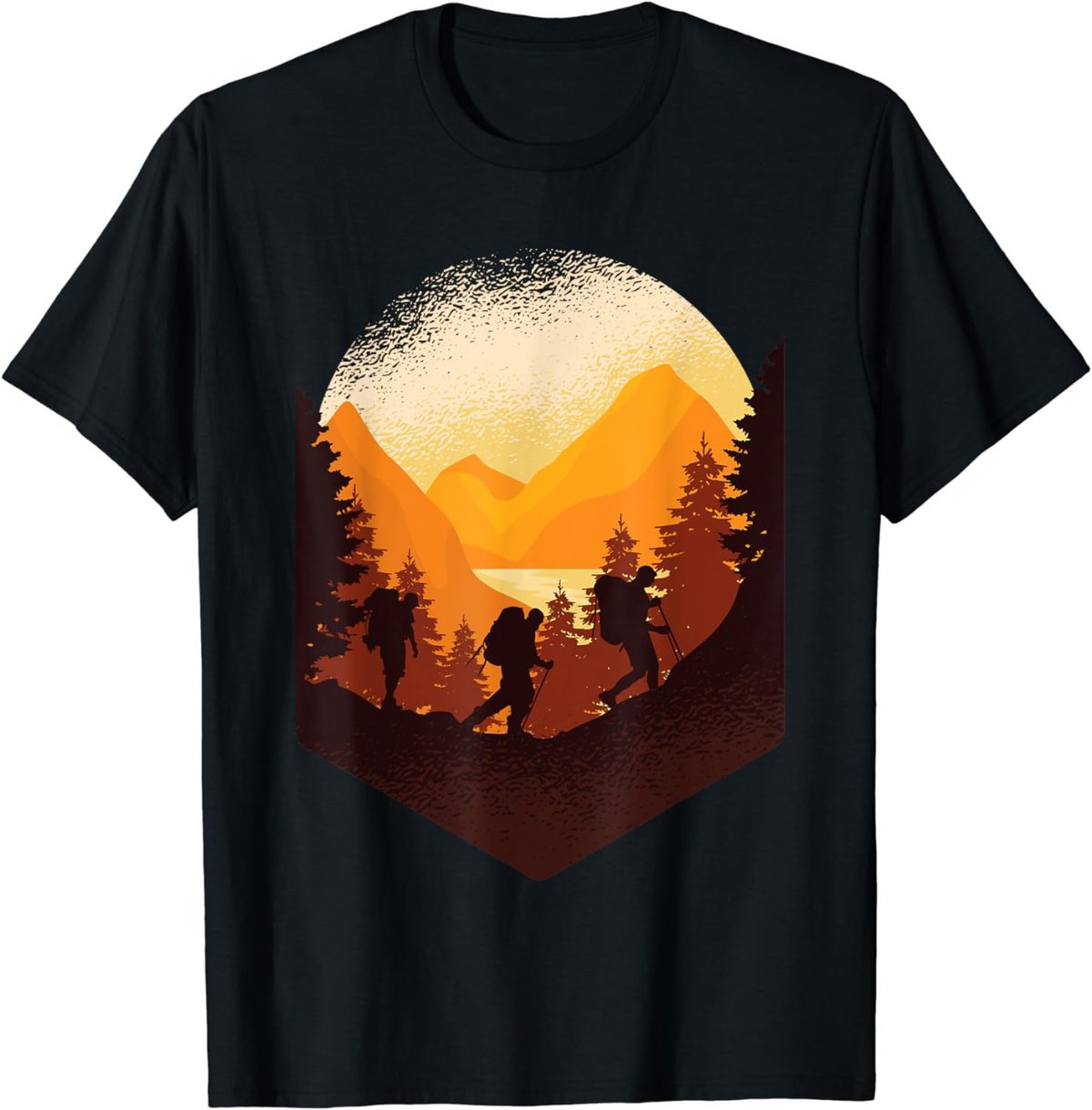 Hiking Mountaineering Forest Retro Vintage T-Shirt