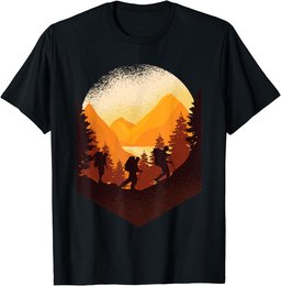 Hiking Mountaineering Forest Retro Vintage T-Shirt