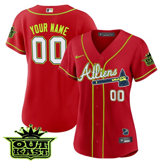 Atlanta Braves Atliens Cool Base Custom Jersey - All Stitched