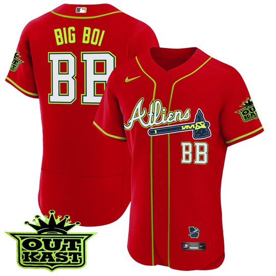 Men's Atlanta Braves Atliens Flex Base Jersey - All Stitched