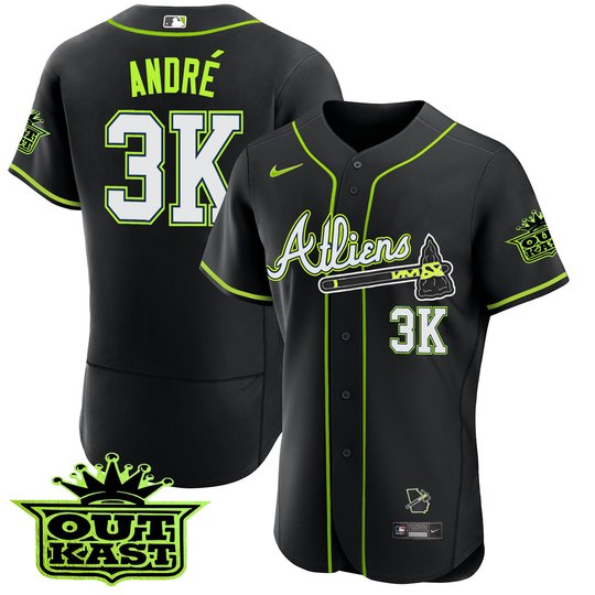 Men's Atlanta Braves Atliens Flex Base Jersey - All Stitched