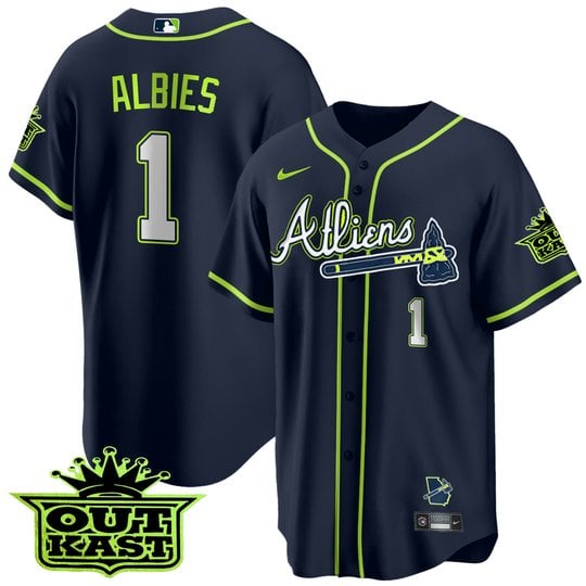 Men's Atlanta Braves Atliens Cool Base Jersey - All Stitched