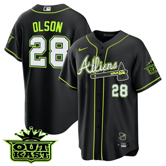 Men's Atlanta Braves Atliens Cool Base Jersey - All Stitched