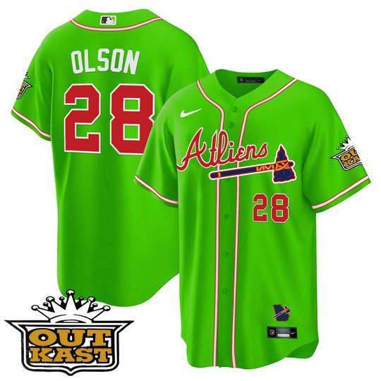 Men's Atlanta Braves Atliens Cool Base Jersey - All Stitched