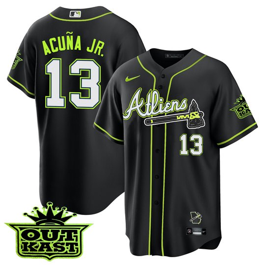 Men's Atlanta Braves Atliens Cool Base Jersey - All Stitched