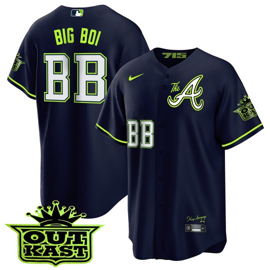 Youth's Atlanta Braves Atliens The A Cool Base Jersey - All Stitched
