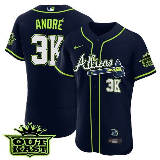 Youth's Atlanta Braves Atliens Flex Base Jersey - All Stitched