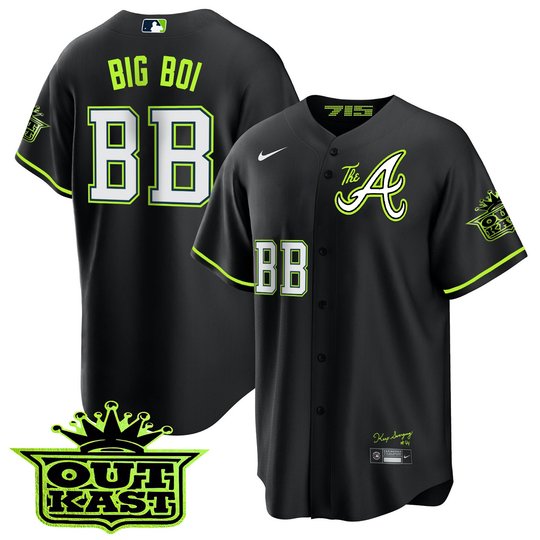 Youth's Atlanta Braves Atliens The A Cool Base Jersey - All Stitched