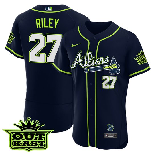 Youth's Atlanta Braves Atliens Flex Base Jersey - All Stitched