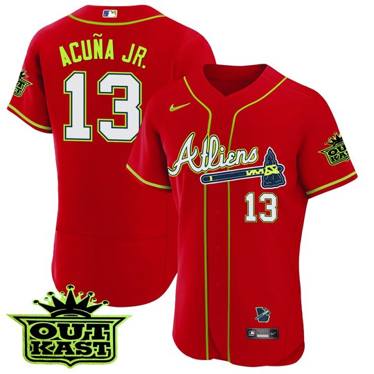 Youth's Atlanta Braves Atliens Flex Base Jersey - All Stitched
