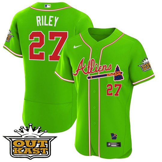 Youth's Atlanta Braves Atliens Flex Base Jersey - All Stitched