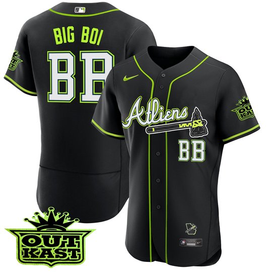 Youth's Atlanta Braves Atliens Flex Base Jersey - All Stitched
