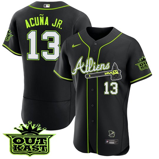 Youth's Atlanta Braves Atliens Flex Base Jersey - All Stitched