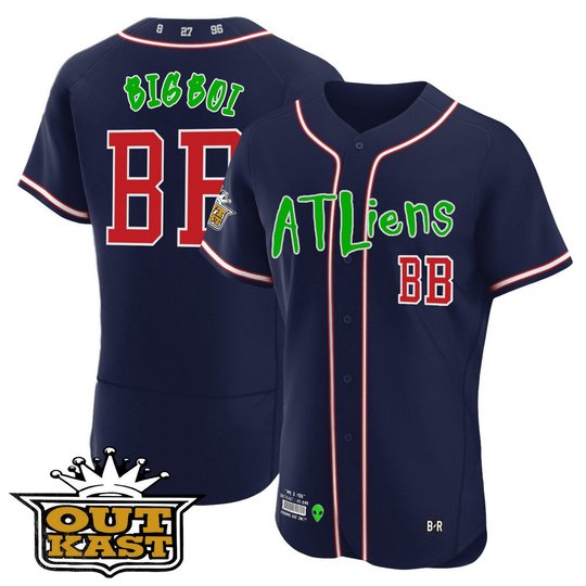 Youth's Atlanta Braves Atliens Flex Base Jersey - All Stitched