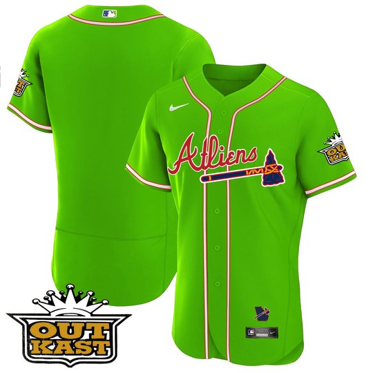 Youth's Atlanta Braves Atliens Flex Base Jersey - All Stitched