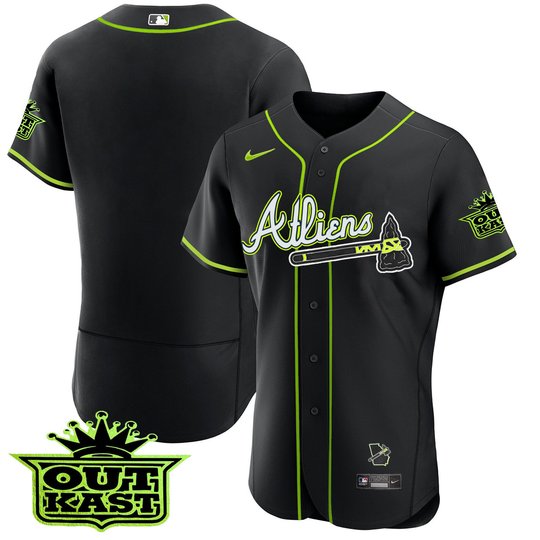 Youth's Atlanta Braves Atliens Flex Base Jersey - All Stitched