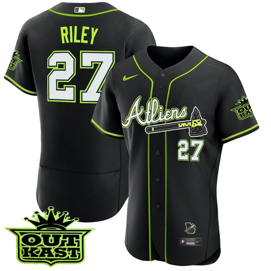 Youth's Atlanta Braves Atliens Flex Base Jersey - All Stitched