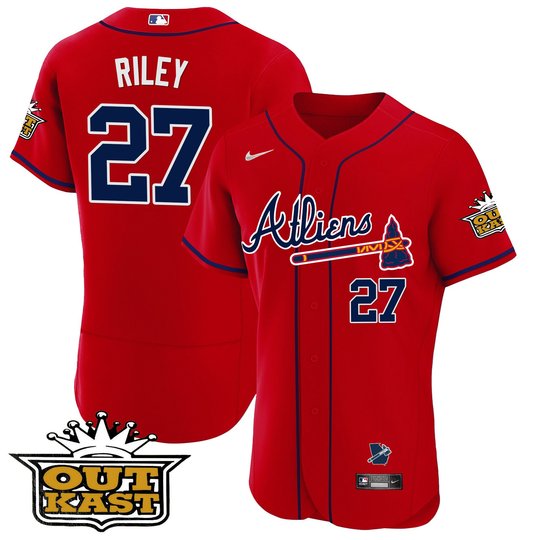 Men's Atlanta Braves Atliens Flex Base Jersey V2 - All Stitched