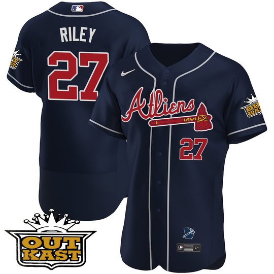 Men's Atlanta Braves Atliens Flex Base Jersey V2 - All Stitched