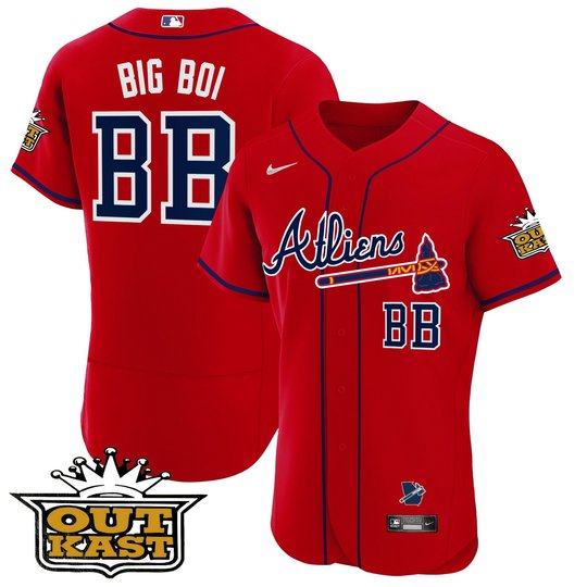 Men's Atlanta Braves Atliens Flex Base Jersey V2 - All Stitched