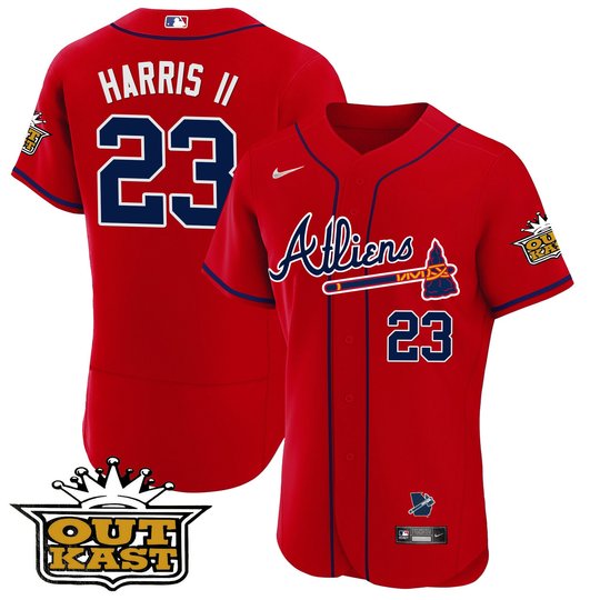 Men's Atlanta Braves Atliens Flex Base Jersey V2 - All Stitched
