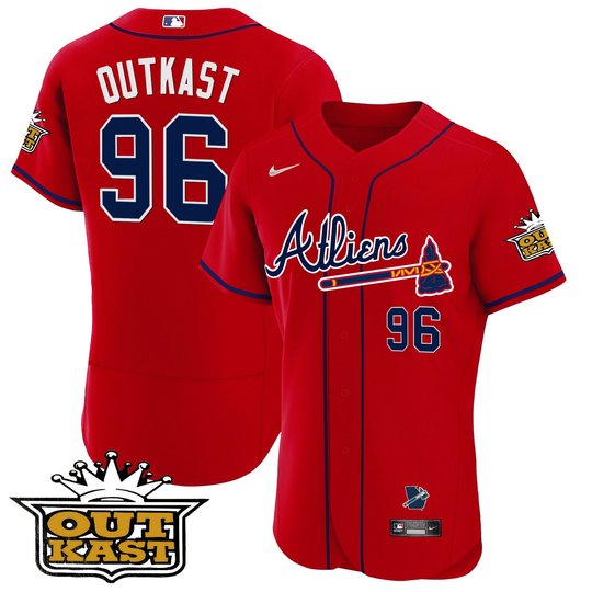 Men's Atlanta Braves Atliens Flex Base Jersey V2 - All Stitched