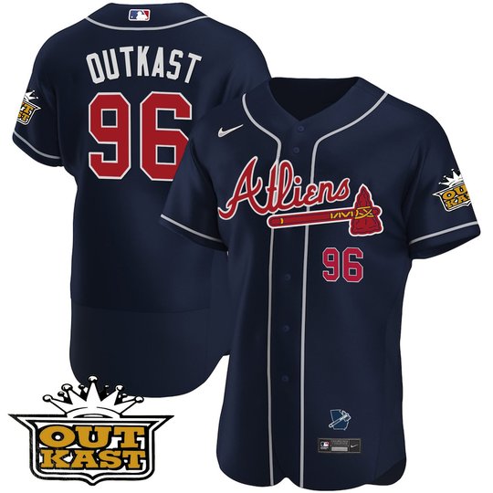 Men's Atlanta Braves Atliens Flex Base Jersey V2 - All Stitched