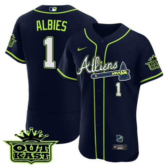 Men's Atlanta Braves Atliens Flex Base Jersey V2 - All Stitched