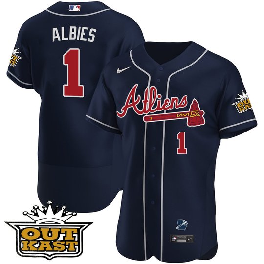 Men's Atlanta Braves Atliens Flex Base Jersey V2 - All Stitched