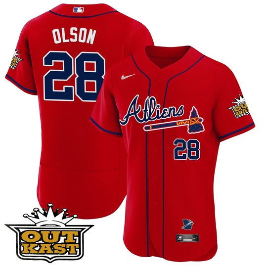 Men's Atlanta Braves Atliens Flex Base Jersey V2 - All Stitched