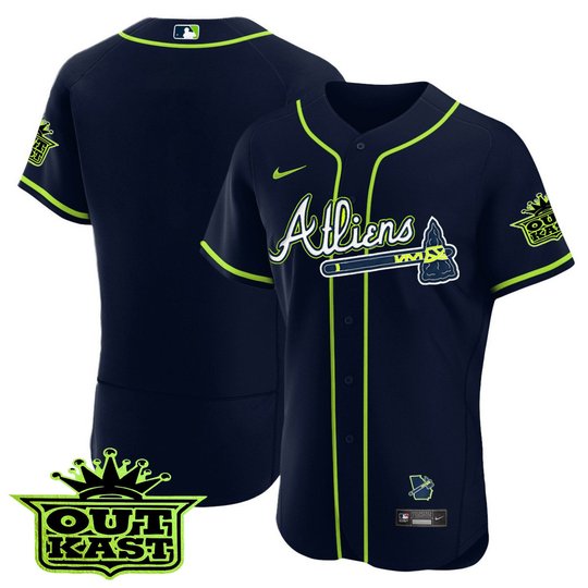 Men's Atlanta Braves Atliens Flex Base Jersey V2 - All Stitched