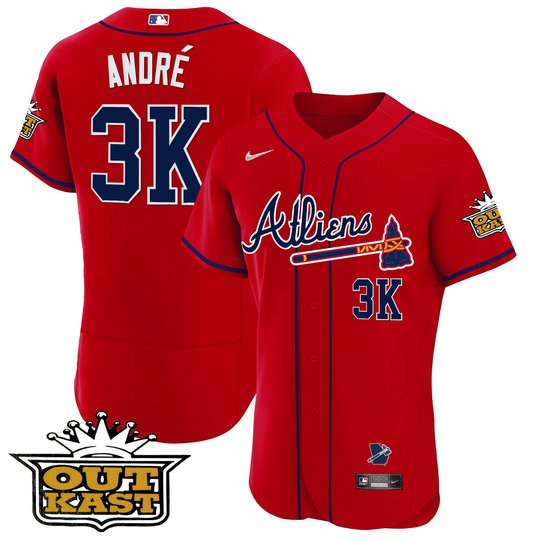 Men's Atlanta Braves Atliens Flex Base Jersey V2 - All Stitched