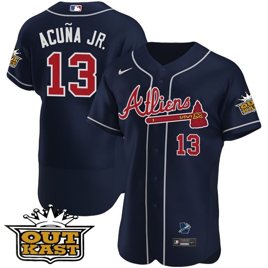 Men's Atlanta Braves Atliens Flex Base Jersey V2 - All Stitched