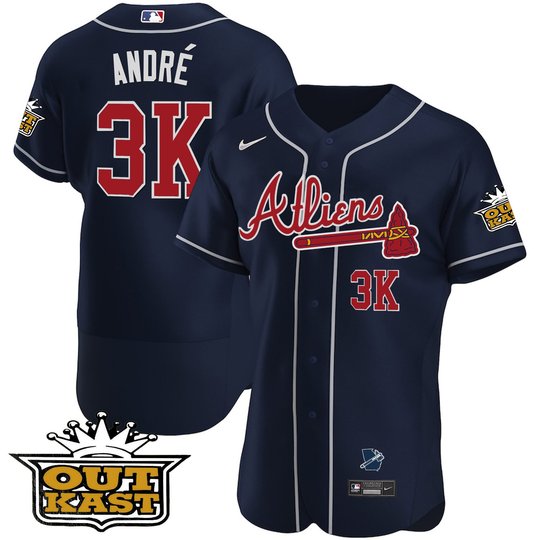 Men's Atlanta Braves Atliens Flex Base Jersey V2 - All Stitched