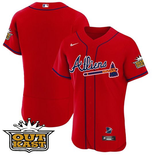 Men's Atlanta Braves Atliens Flex Base Jersey V2 - All Stitched