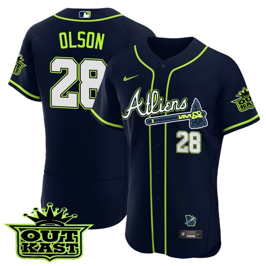 Men's Atlanta Braves Atliens Flex Base Jersey V2 - All Stitched