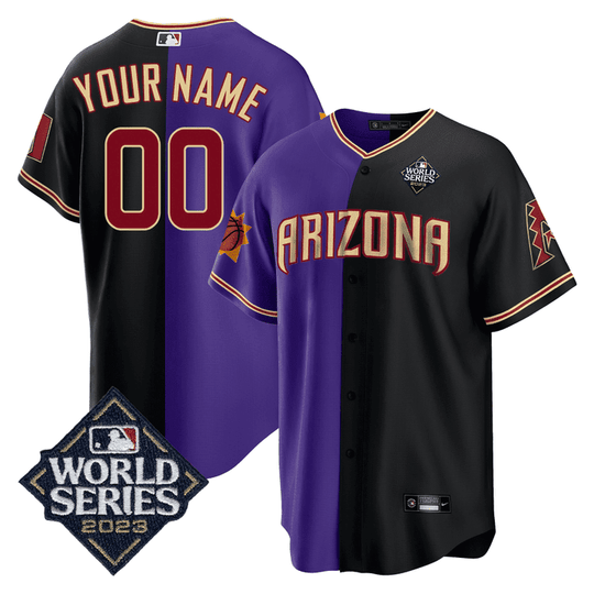 Split Arizona Dbacks - Suns 2023 World Series Patch Custom Jersey - All Stitched