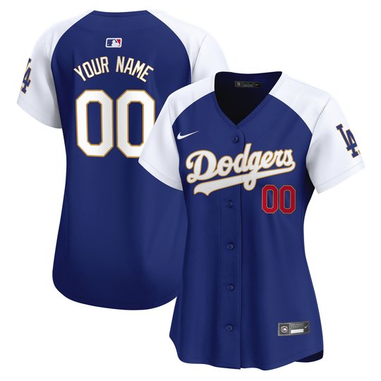 Los Angeles Dodgers Gold Trim Vapor Premier Limited Custom Jersey - All Stitched
