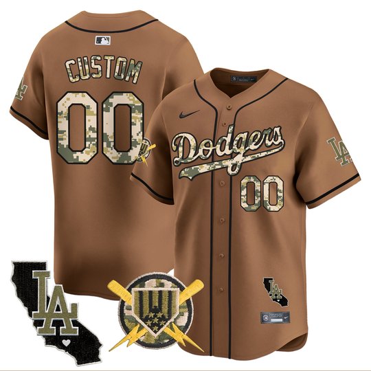 Dodgers Armed Forces Day Vapor Premier Limited Custom Jersey - All Stitched