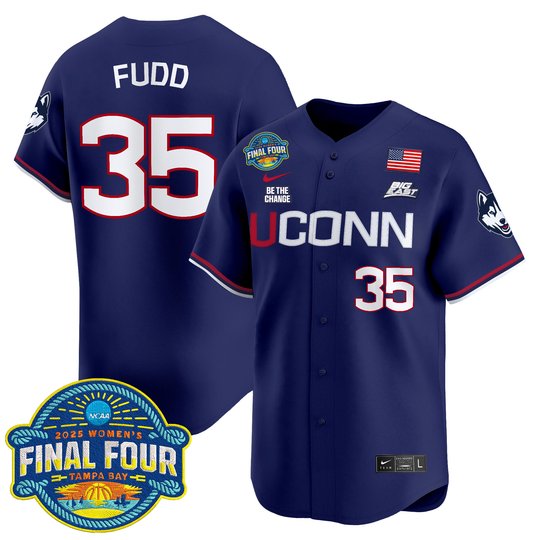 Men's Size - UConn Huskies 2025 Big Eat Women's Final Four Patch Vapor Baseball Jersey - All Stitched