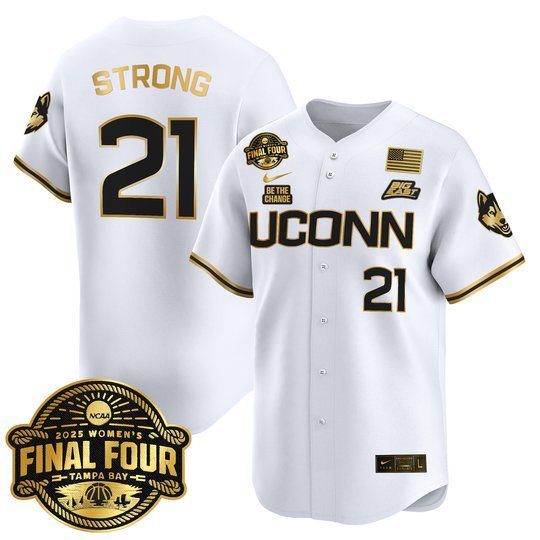Men's Size - UConn Huskies 2025 Big Eat Women's Final Four Patch Vapor Baseball Jersey - All Stitched