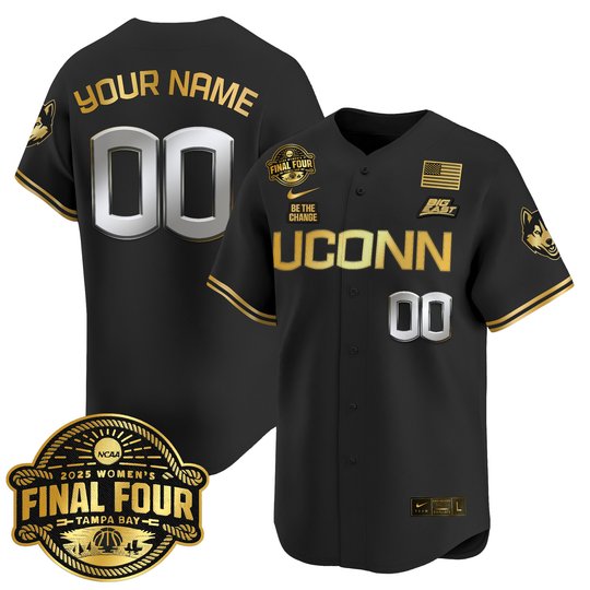 UConn Huskies 2025 Big Eat Women's Final Four Patch Vapor Baseball Custom Jersey - All Stitched